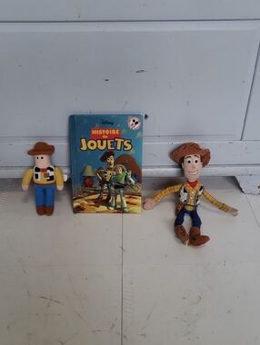 Disney Toy Story Woody Plush Doll Bundle Set French Book Cowboy Toy Stuffie